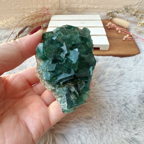Gorgeous UV Reactive Madagascan Raw Fluorite Cluster Specimen - Picture 4 of 10